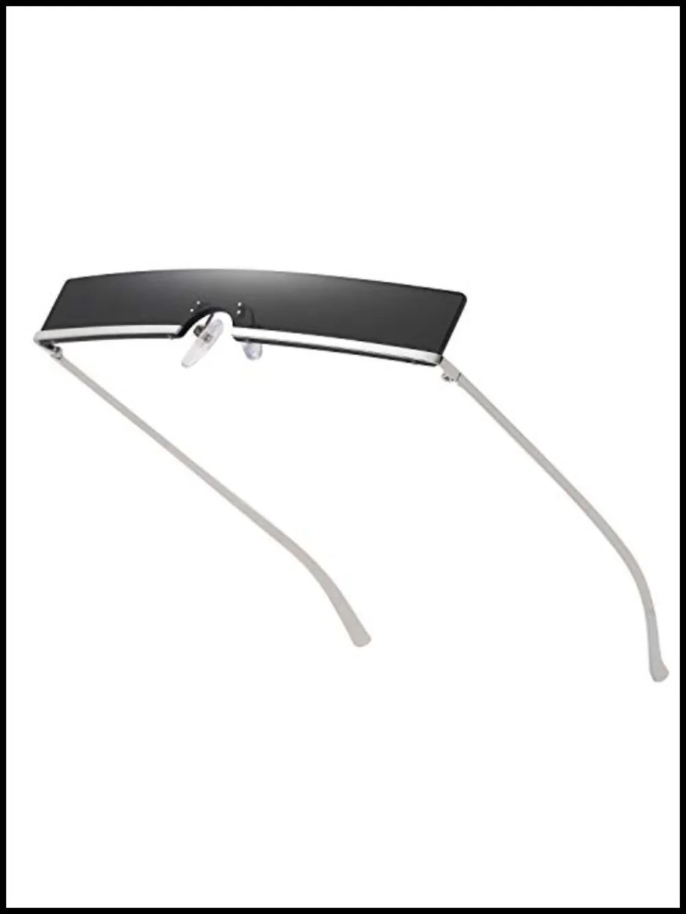 Vintage Frameless Rectangle Sunglasses UV Protection Metal Temples